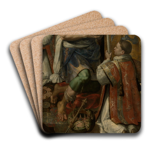 Baptism of the King of Silene by Maerten De Vos Art Drink Coaster set