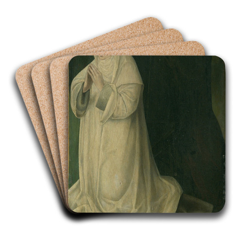 Saint Gertrude of Nivelles and an Augustinian Canoness by North Netherlandish School Art Drink Coaster set