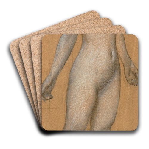 Full-length nude study of Mary Best for 'Tristram and Yseult' by Herbert James Draper Art Drink Coaster set
