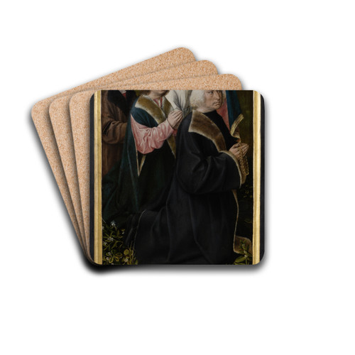 St Nicholas with Donors by Master of Frankfurt Drink Coasters - set of 4