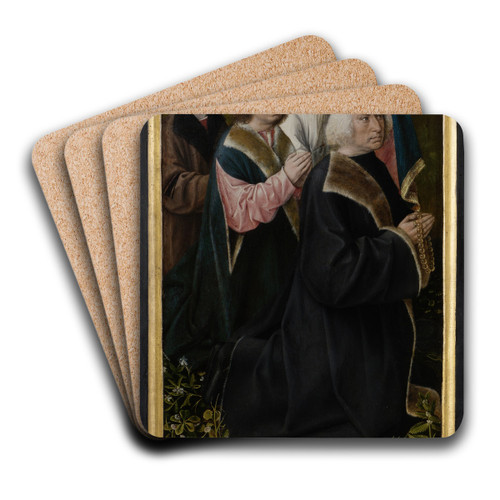 St Nicholas with Donors by Master of Frankfurt Art Drink Coaster set
