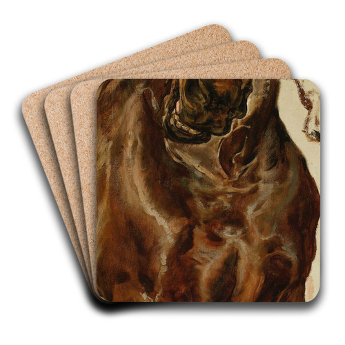 Study of a horse's head for Battle of Grunwald by Jan Matejko Art Drink Coaster set