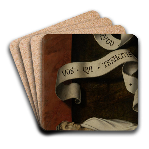A Body in a Grave Niche by Master of Frankfurt Art Drink Coaster set