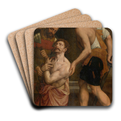 The Martyrdom of Saint George by Michiel Coxie Art Drink Coaster set