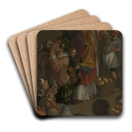 Saint Eligius of Noyon Visits the Prisoners by Ambrosius Francken I Art Drink Coaster set