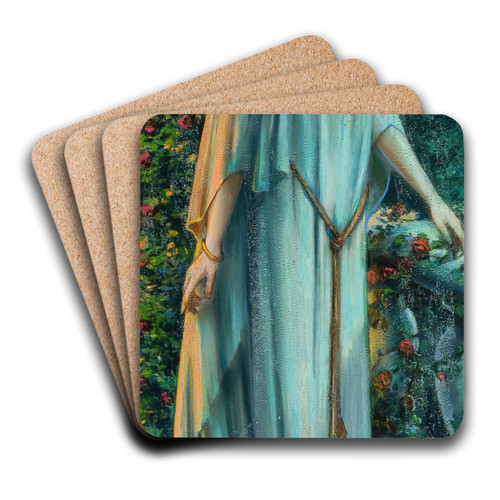 Overlooking the Garden by John Knowles Hare Art Drink Coaster set