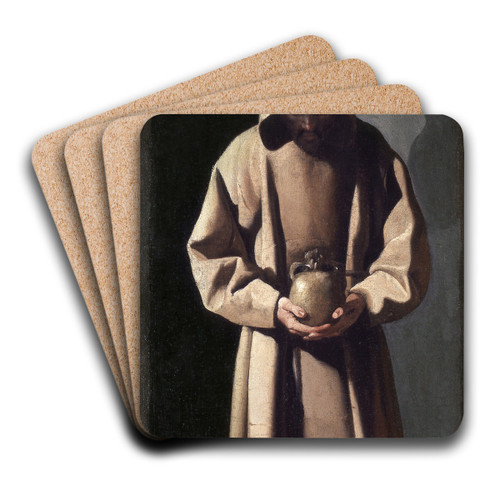St. Francis Contemplating a Skull by Francisco de Zurbarn Art Drink Coaster set St. Francis Contemplating a Skull by Francisco de Zurbarn Art Drink Coaster set