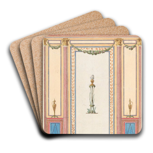 Design for Wall Paneling and Ceiling in Pompeiian Style, The Deepdene, Dorking, Surrey by Jules-Edmond-Charles Lachaise Art Drink Coaster set