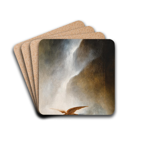 An eagle before a waterfall by Karl Wilhelm Diefenbach Drink Coasters - set of 4