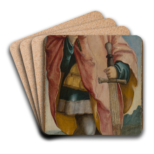 SaintGangolf by Peter Strb the Younger (Master of Messkirch) Art Drink Coaster set