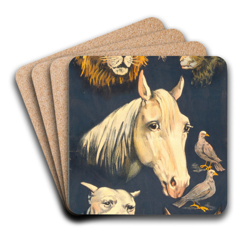 Thurston, master magician and his pets by Otis Lithograph Co Art Drink Coaster set