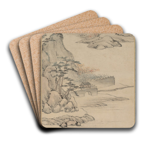 Landscape with Boaters by Kimura Kenkad Art Drink Coaster set