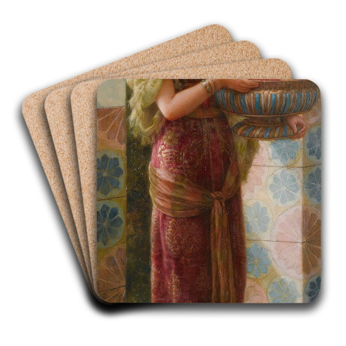 The Fruit Seller by Emile Eisman-Semenowsky Art Drink Coaster set The Fruit Seller by Emile Eisman-Semenowsky Art Drink Coaster set