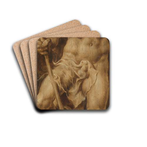Neptune Stabbing a Sea Horse by Maarten Van Heemskerck Drink Coasters - set of 4