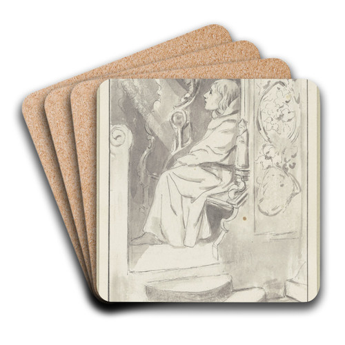 Diether back in the monastery by Wilhelm Steinhausen Art Drink Coaster set