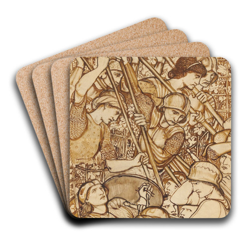 The Battle of Beth-Horon - Joshua Commanding the Sun and Moon to Stand Still by Sir Edward Coley Burne-Jones Art Drink Coaster set
