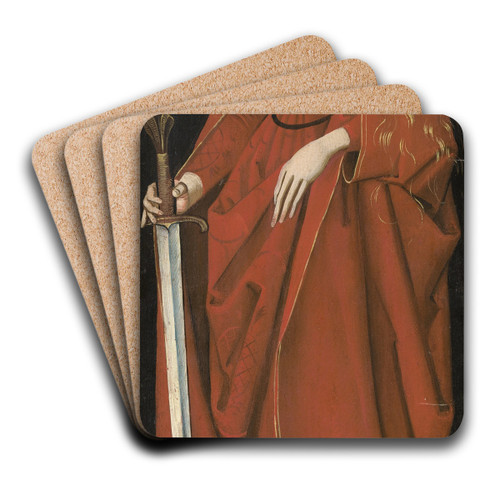 Saint Catherine (right wing exterior) by Master of the Starck Triptych Art Drink Coaster set