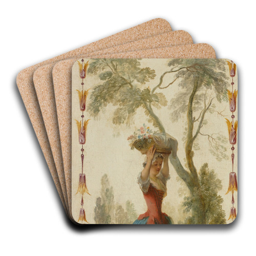 Horticulture by Nicolas Lancret Art Drink Coaster set