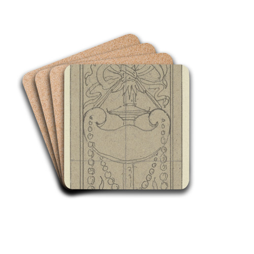 Ornament zur Einfassung der Veitschen Freskobilder im Stdelschen Kunstinstitut by Eduard von Steinle Drink Coasters - set of 4 Ornament zur Einfassung der Veitschen Freskobilder im Stdelschen Kunstinstitut by Eduard von Steinle Drink Coasters - set of 4