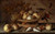 A basket with cherries, apples, peaches and a bunch of grapes, surrounded by apples, peaches, shells, bees and a dragonfly (1647) by Balthasar van der Ast Art Print Download