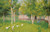 Digital Print - Oies Dans Un Jardin Avec Deux Enfants by Gustave De Smet
