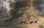 Digital Print - Deerhound and Bitch Cornering a Stag at the Edge of a Woodland Pool by Newton Limbird Smith Fielding