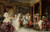 Digital Print - Elegant figures entering sedan chairs in an interior by Jean-Paul Sinibaldi