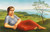 Digital Print - Mdchen vor Seelandschaft by Georg Schrimpf