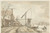 Digital Print - Winterlandschap met huizen en hefboom langs bevroren vaart by Jacob Cats
