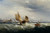 Digital Print - Fishing Boats Beating Up To Windward by Edward Moran