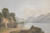Digital Print - Mountainous Landscape with Lake, Gate and Figures by Isaac Weld