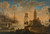 Digital Print - A Capriccio Of Shipping In A Mediterranean Harbour, With Fishermen Unloading Their Boat In The Foreground by Alessandro Grevenbroeck