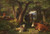 Digital Print - Hirtenkinder im Wald mit Khen und Schafen by Friedrich Voltz