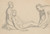 Digital Print - Sketch of nude men to the scene with Nicodemus and Joseph of Arimathea supporting the dead body of Christ to the painting 'Entombment' by Jzef Simmler