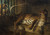 Digital Print - Leopard in a Cage confronted by two Mastiffs by Jean-Baptiste Oudry