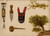 Digital Print - Studies of Beaded Scabbard and Knife, Decorated Pouch, Stone Axe, Branch of Bull Berry, and Hill Sage by Charles Ferdinand Wimar