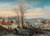 Digital Print - A winter landscape with numerous figures in a village by Karel Beschey