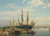 Digital Print - Dutch sailing ships at anchor in a river estuary by Johan Adolph Rust
