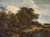 Digital Print - A wooded landscape with cottages and a figure and dogs on a dirt path by Jacob van Ruisdael