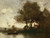Digital Print - River landscape with a house and man in a boat by Paul Dsir Trouillebert
