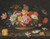 Digital Print - Flowers in a wicker basket on a table by Balthasar van der Ast