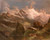 Digital Print - Belebte Hochalm mit Blick auf Alpengipfel by Gustav Barbarini