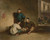 Digital Print - A street scene in Macau with three men gambling by George Chinnery