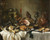 Digital Print - Still Life Of A Roemer, An Earthenware Jug, An Overturned Silver Beaker, A Ham And Other Objects Arranged Upon A Draped Table Top by Pieter Claesz