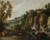 Digital Print - A rocky landscape with a waterfall and Ruth and Boaz by Esaias van de Velde