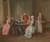Digital Print - A Game of Quadrille by Hubert-Franois Gravelot