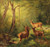 Digital Print - Rotwild in sonniger Waldlichtung by Franz Xaver von Pausinger