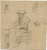 Digital Print - Man with a pipe sitting at a table, study of a hand, smoking man and a jar by Floris Verster