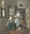 Digital Print - Interieur met naaiende vrouw, dienstmeid en spelende jongen by Hendrik Jan van Amerom