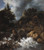 Digital Print - Waterfall with a Half-Timbered House and Castle by Jacob van Ruisdael